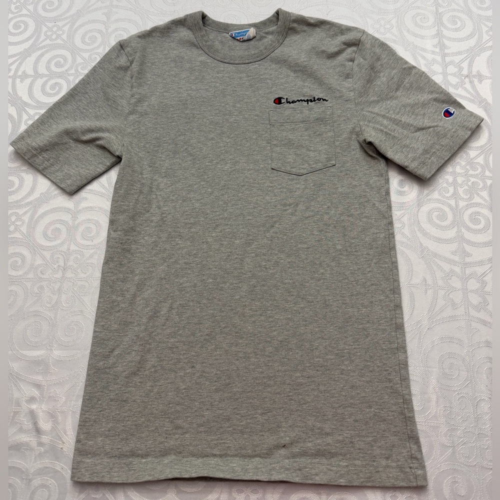 Champion Authentic Activewear Men Small Heather Gray Tee Short Sleeve Top Tshirt